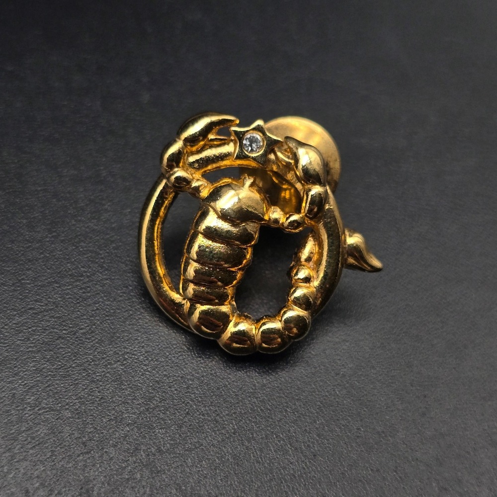 Avon Scorpio Zodiac Pin Scorpion Gold Tone VIntage 1990s Signs of The Future